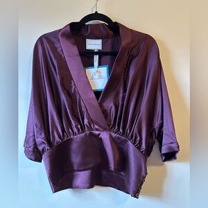 Danielle Rollins Silk Blouse Merlot